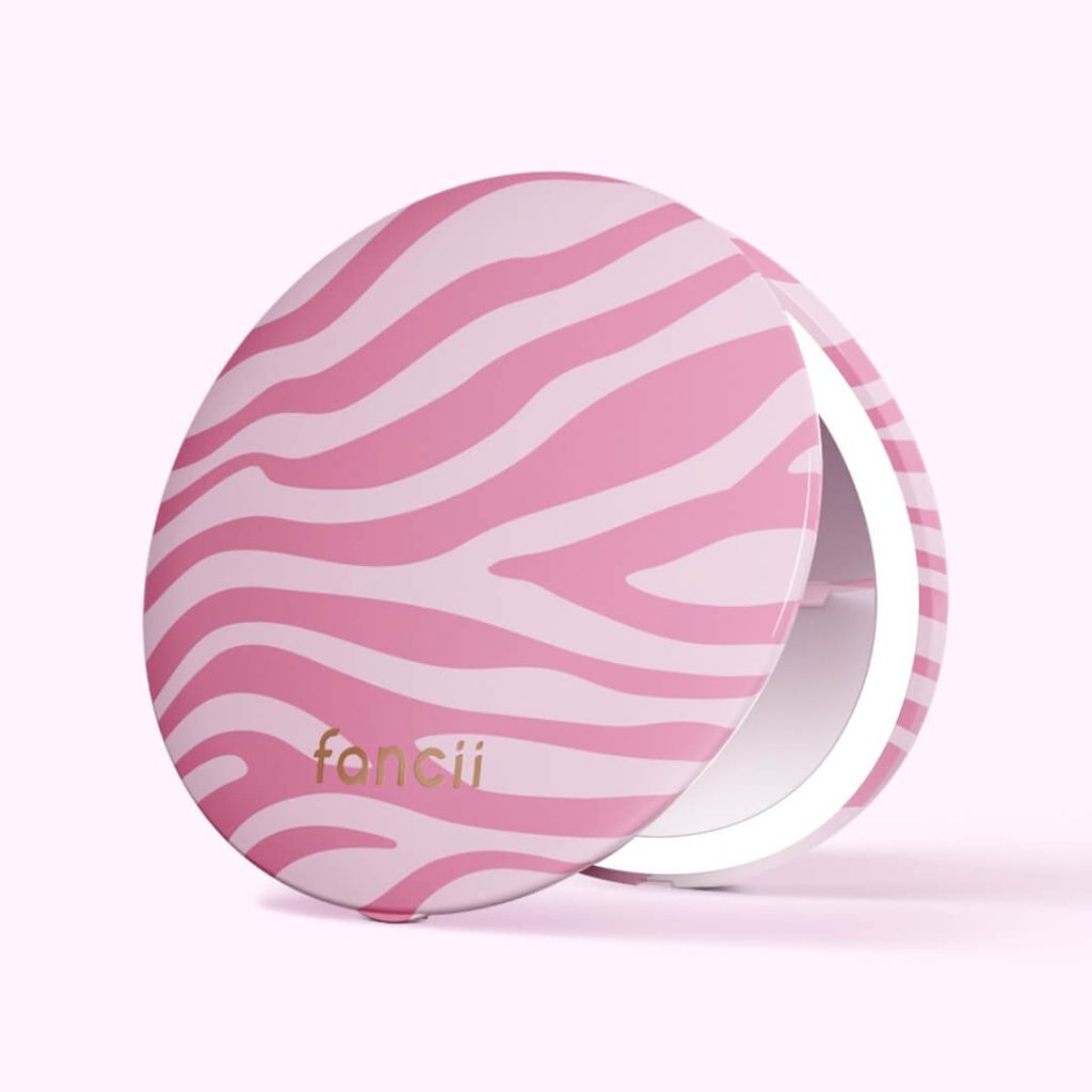 Mini Taylor LED Compact Mirror | Blush Zebra